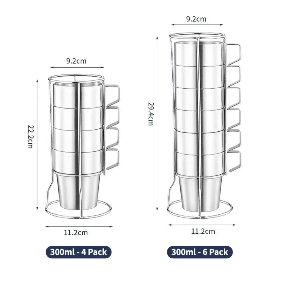 Stackable Coffee Cup Set of 4/6