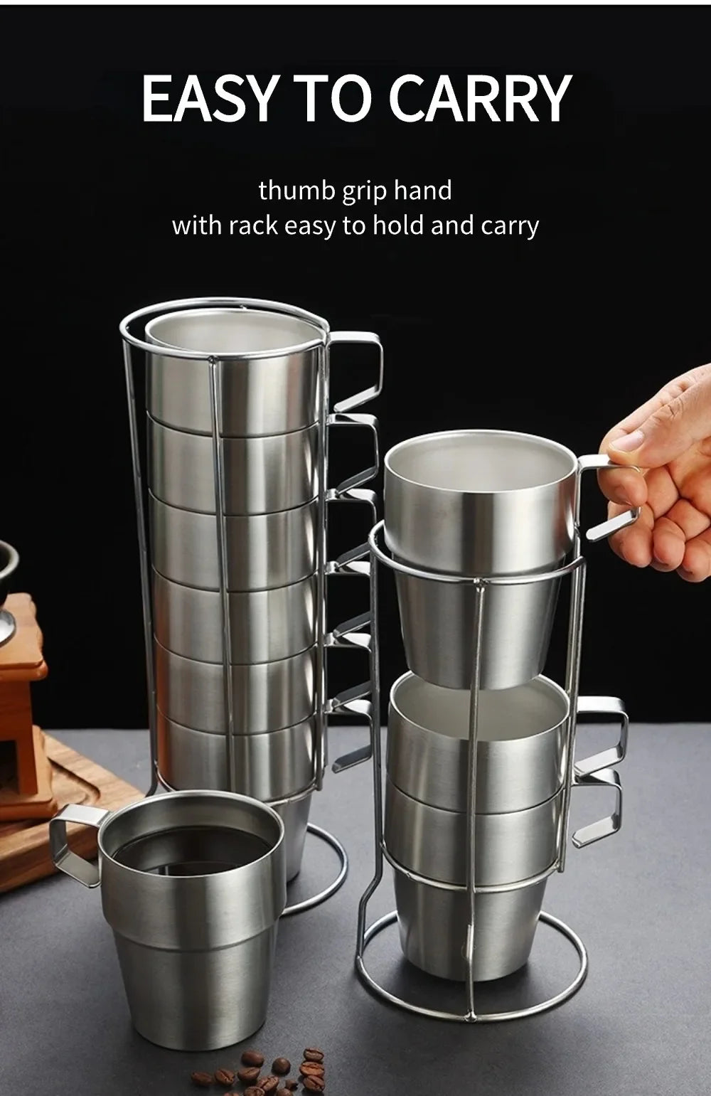 Stackable Coffee Cup Set of 4/6