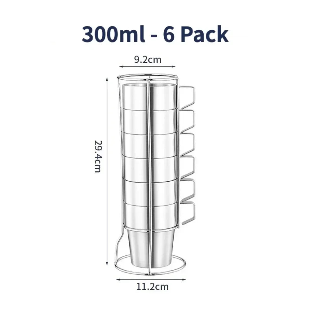 Stackable Coffee Cup Set of 4/6